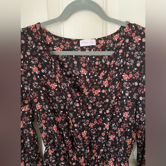 Fall Floral Pinklily Dress size small - Picture 3 of 3